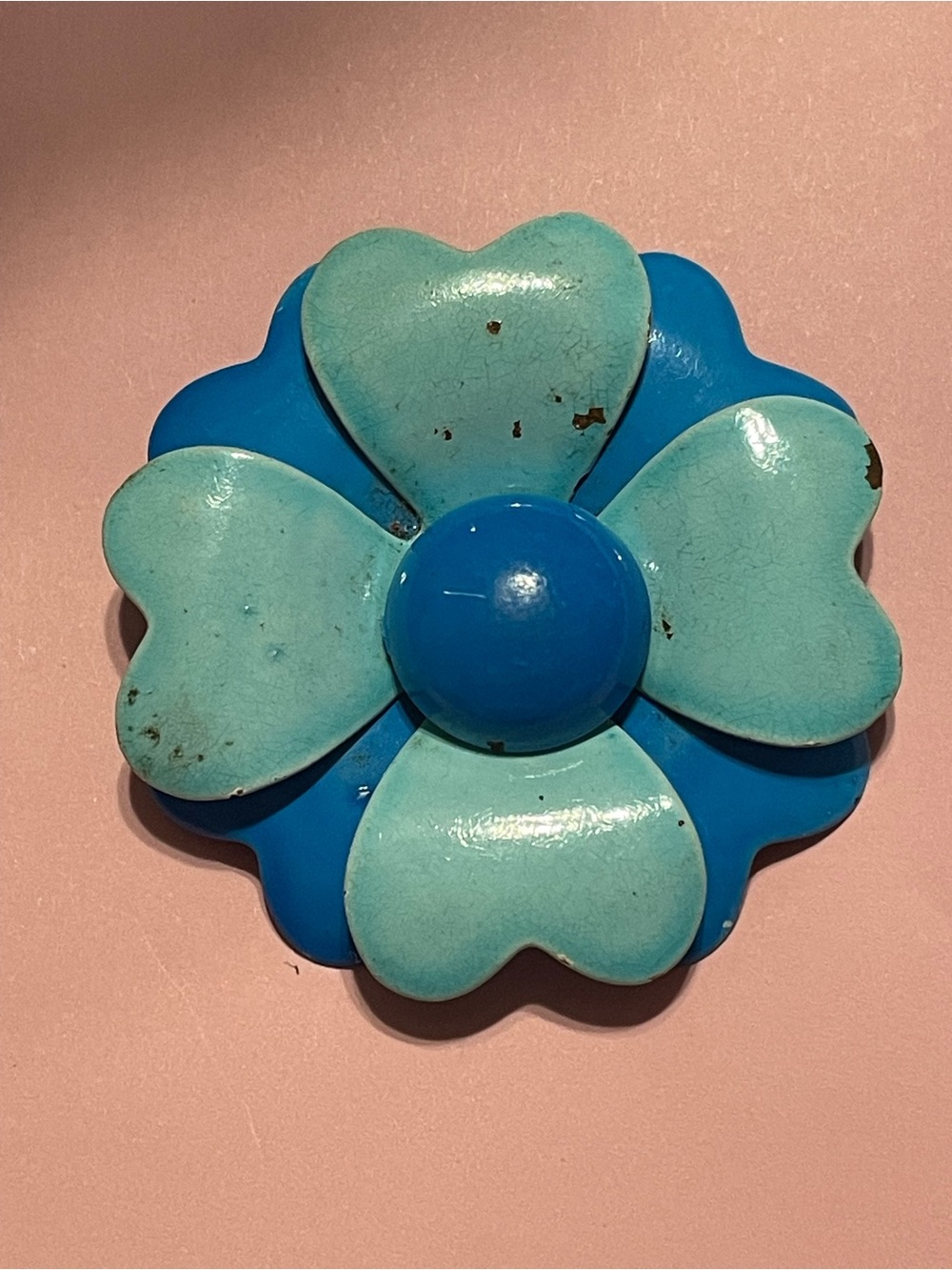 Vintage Enamel Flower Brooch #0190